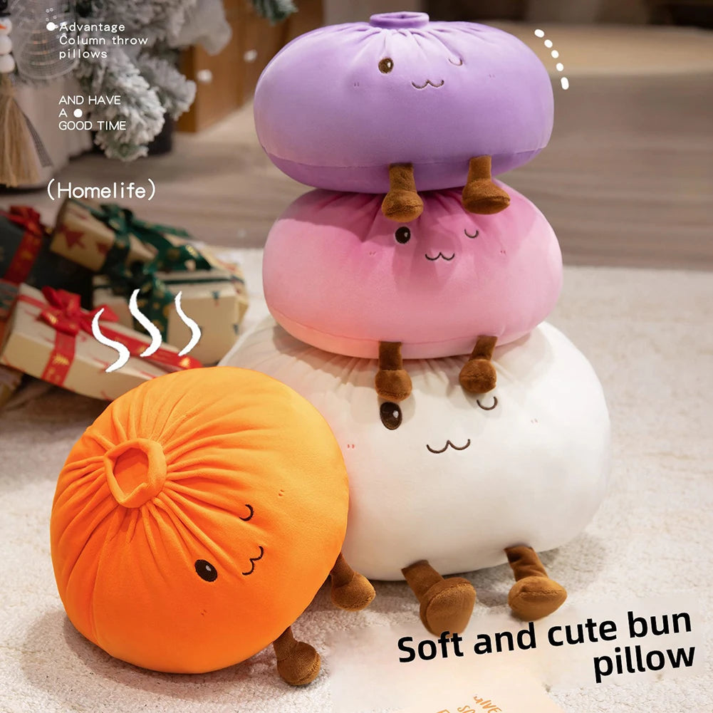 Cute Dumpling Plush Pillow – Soft Steamed Bun Stuffed Toy