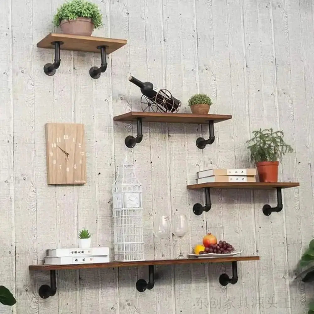 Heavy Duty Floating Shelf Bracket | Black Metal Wall Mount