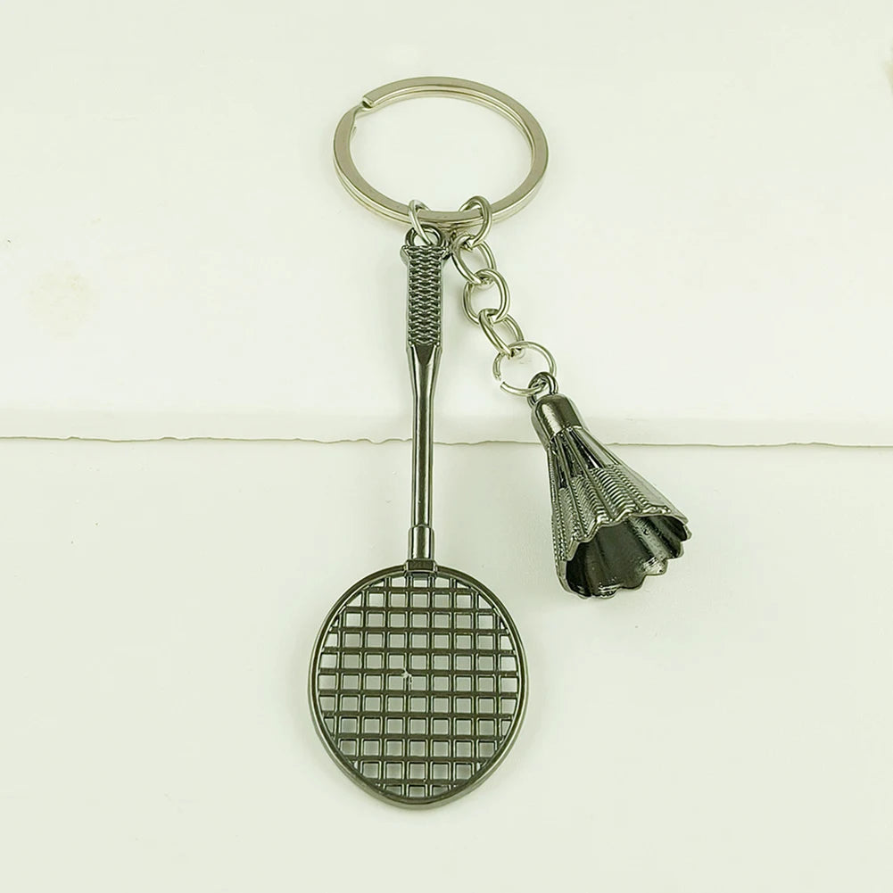 1PC Alloy Badminton Racket Keychain Sports Souvenir Pendant Car Bag Decoration Key Chain Home Decoraction Sport Style Oasis Select 06