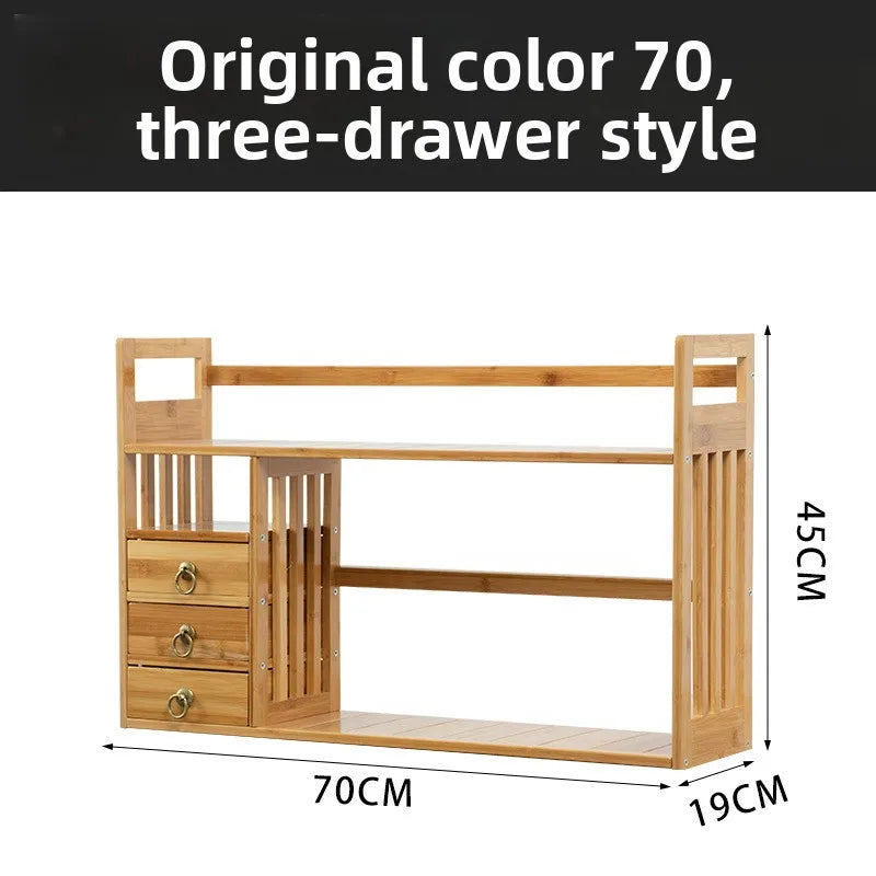 Nanzhu with pumping office small bookshelf desktop storage simple desktop bookshelf student bookshelf shelf Oasis Select Three draws 70
