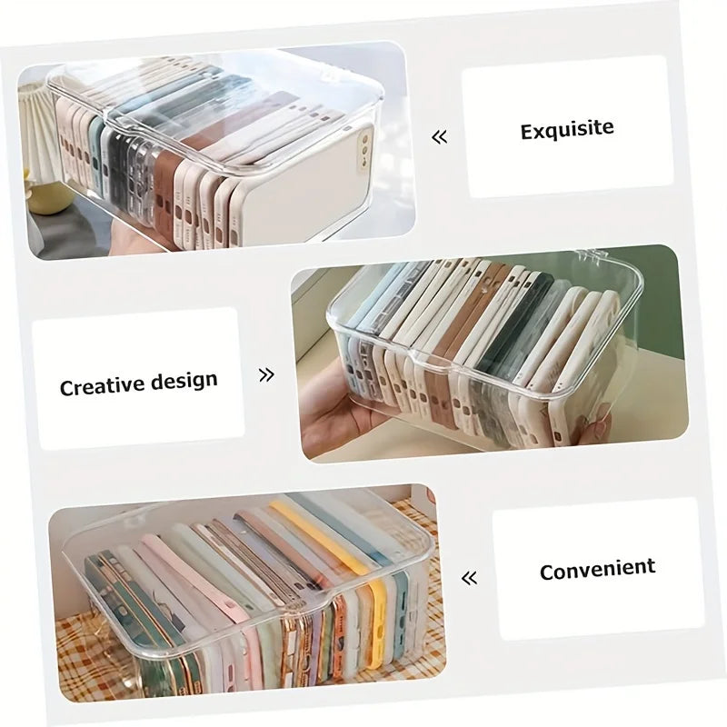 Acrylic Clear Storage Organizer Box - Clamshell Design for Home, Office Essentials with Multi-Purpose Stationery Organizers Oasis Select