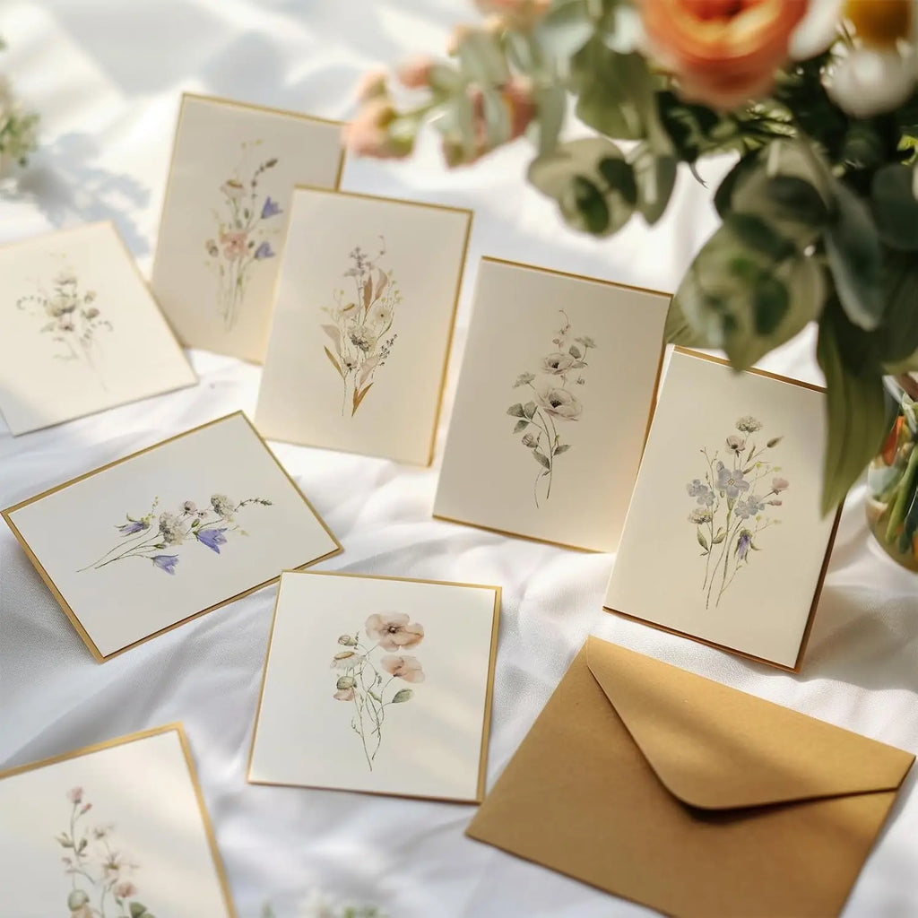10 Pack Blank Greet Cards, Beautiful Watercolor Wildflower Blank Note Cards, Perfect Stationary Set For All Occasions Oasis Select
