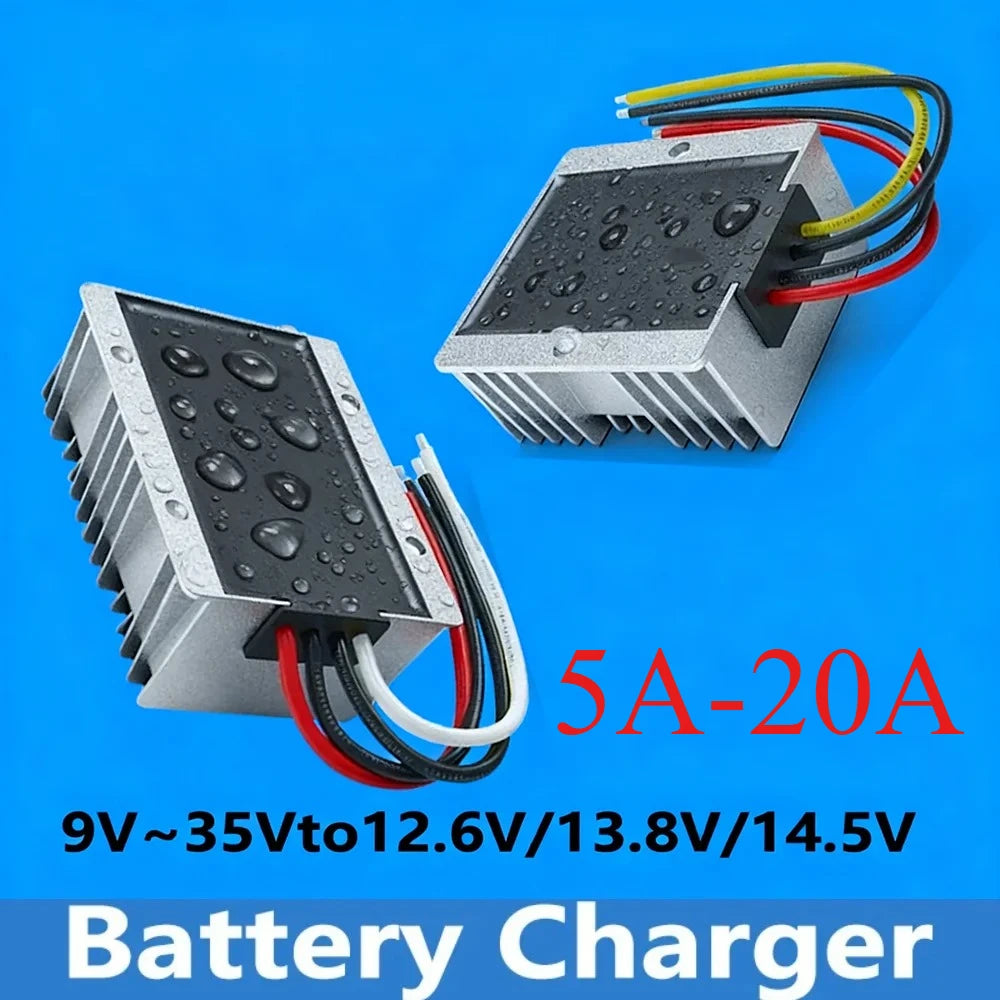 12V Lithium Battery Charger 9-35V to 13.8V 14.5V 12.6V 5A-20A Dual Battery System Boost Step-down DC Lead Acid Battery Charger Oasis Select