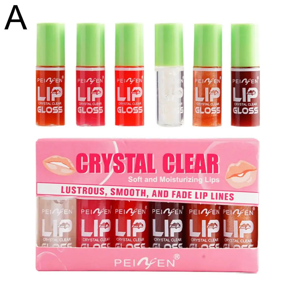 6-Piece Hydrating Lip Gloss & Lip Oil Plumper Set | Clear Glaze Lip Gloss Set Oasis Select 6PCS