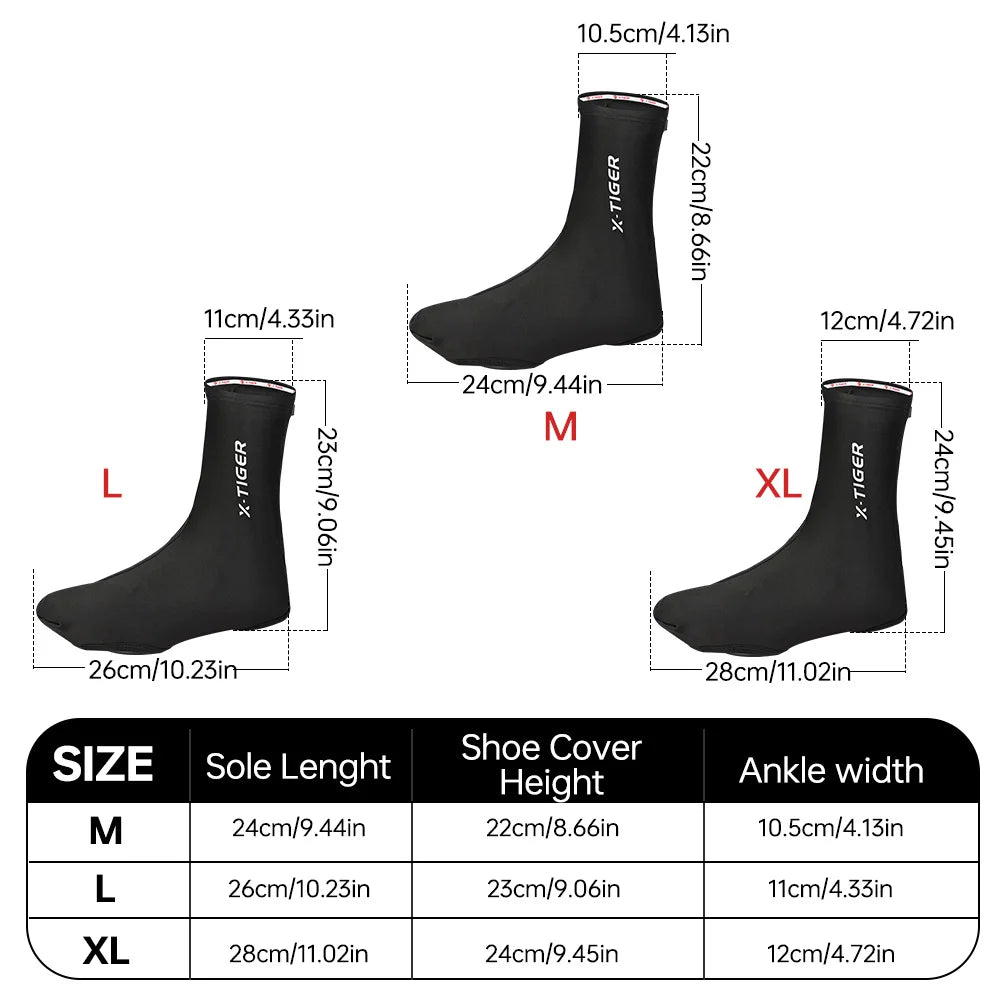 X-TIGER Winter Cycling Shoe Cover Fleece Warm Mountain Bike Overshoes Windproof Unisex Road Bicycle Shoes Cover Oasis Select