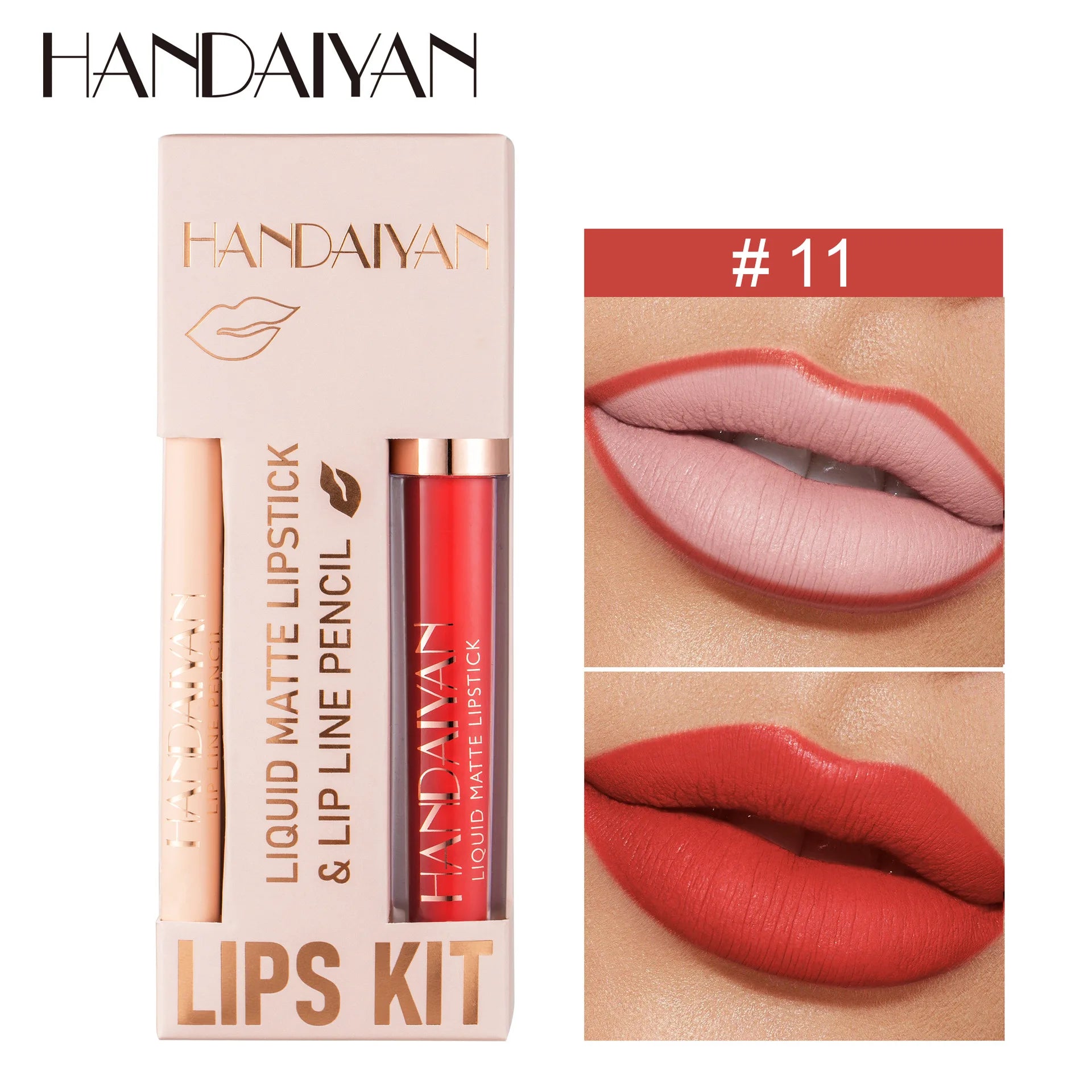 Women 2 in 1 Lipstick and Liner Set Waterproof Matte Makeup Korean Beauty Long Lasting Cosmetic Lip Kit Oasis Select 11