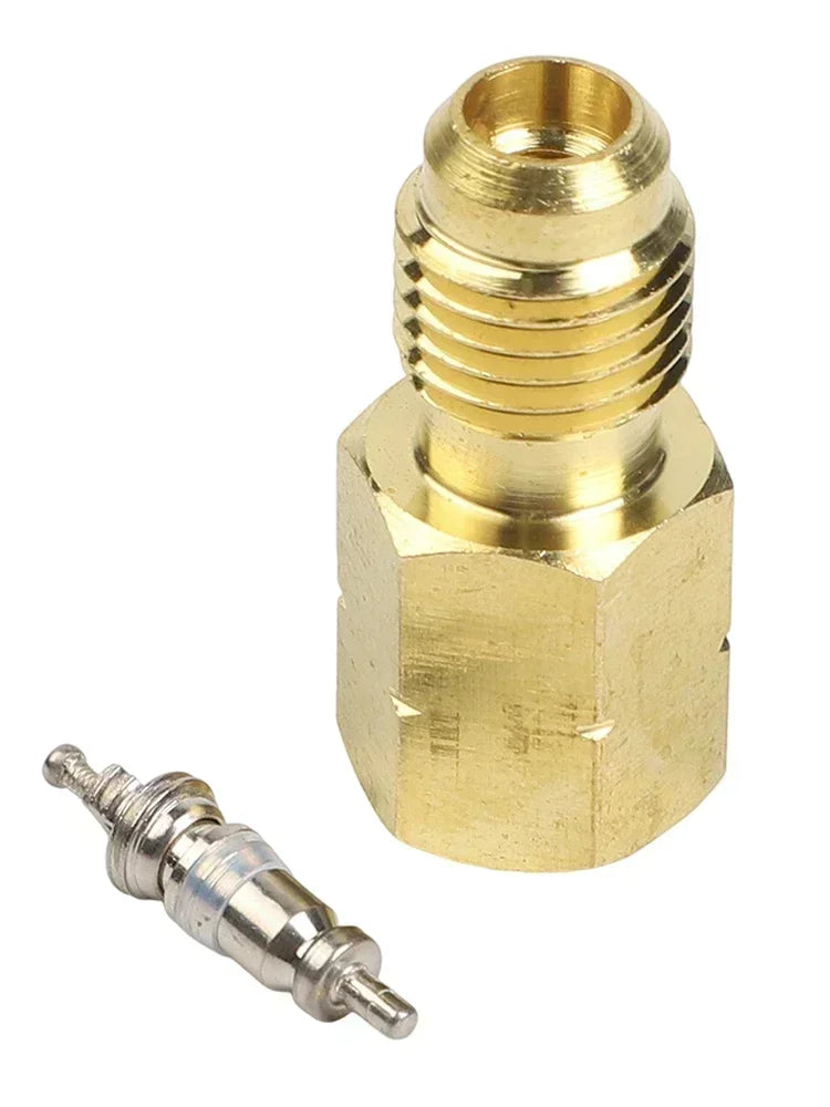 R32 Left-Handed 1/4 SAE Internal To 1/4 External Thread Adapter For R32 And R454B Canisters For HVAC Mini Split Vacuum Adapters Oasis Select