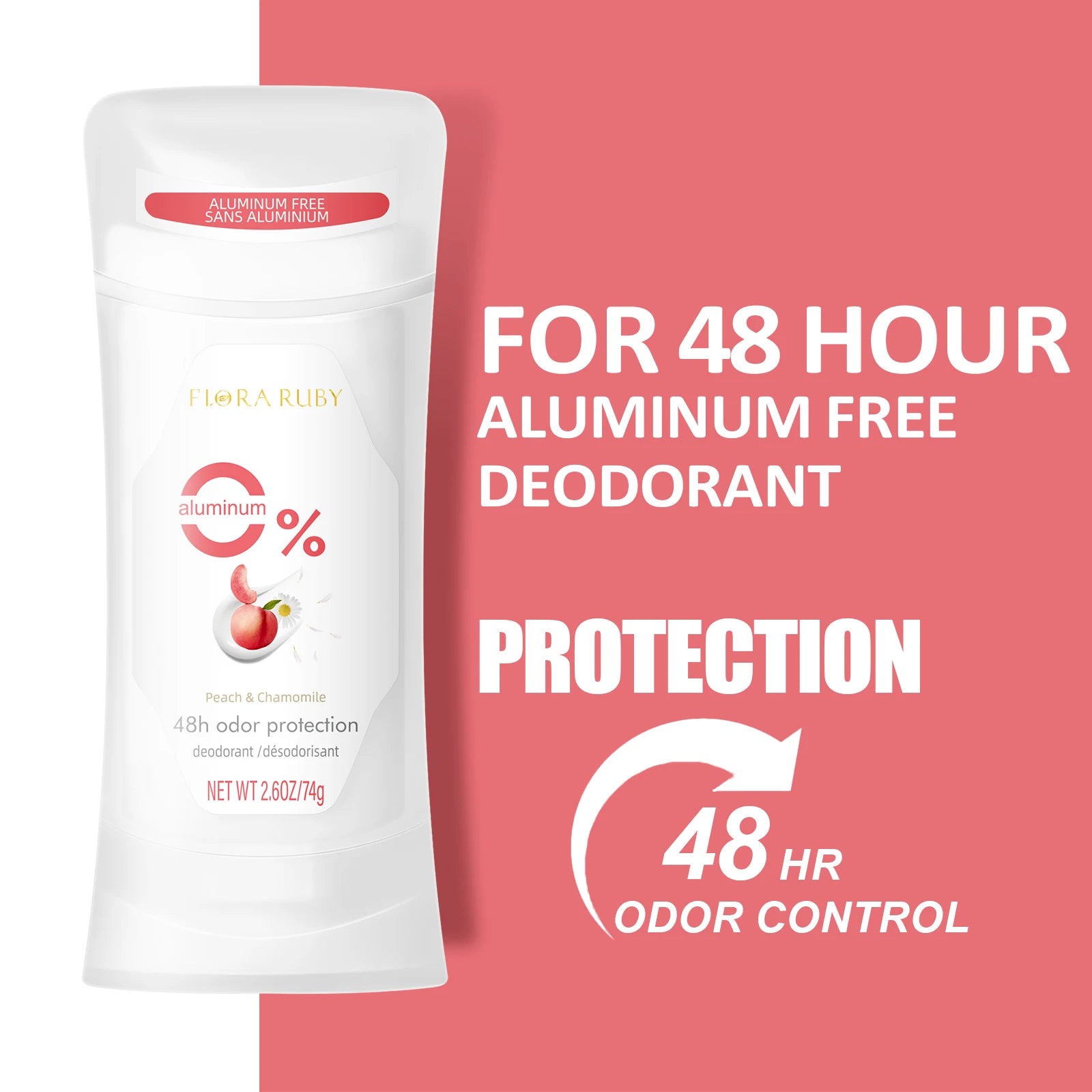 2PCS/Set Body Odor Remover，Deodorant stick，Aluminum Free，48H Natural Flower Scent Deodorize, Long Lasting and Refreshing Dryness Oasis Select