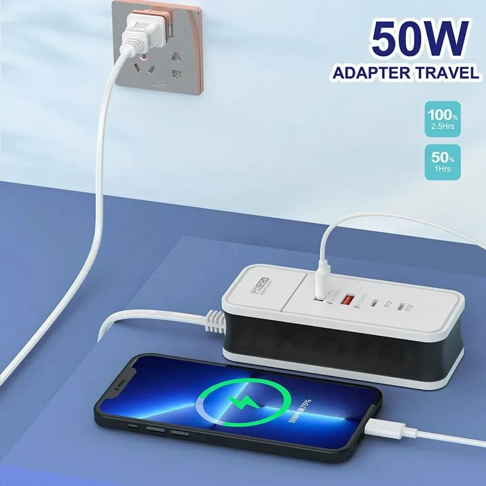 4 Port USB Charger QC 3.0 PD 12W Fast Charging Wall Charger for Xiaomi Samsung iPad Mobile Phone Travel Power Adapter Oasis Select
