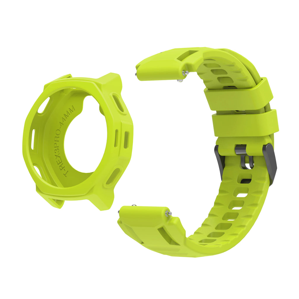 Amazfit T-Rex 3 Pro 44mm Silicone Strap & Protective Case Smartwatch Band & Case Oasis Select Light Green