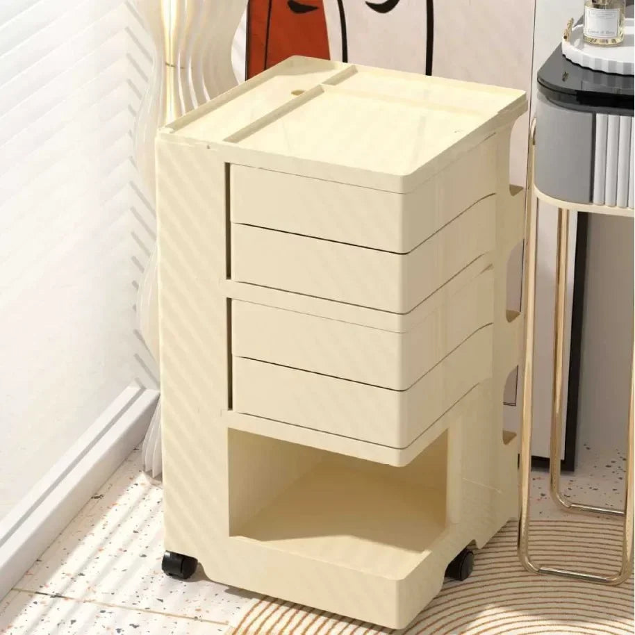 Trolley Rack Snacks Cosmetics Storage Cabinet Living Room Bedroom Multifunctional Cream Wind Rotatable Bedside Table Good Oasis Select
