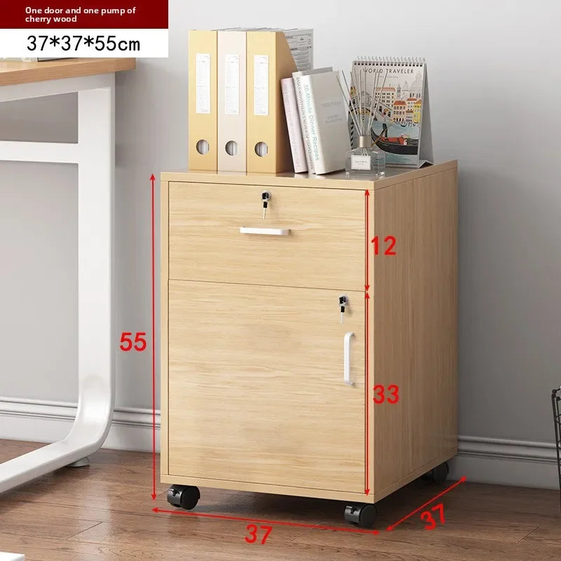 Multi-functional File cabinet with lock Office wooden mobile storage cabinet Drawer cabinet with wheel Oasis Select 37cmH
