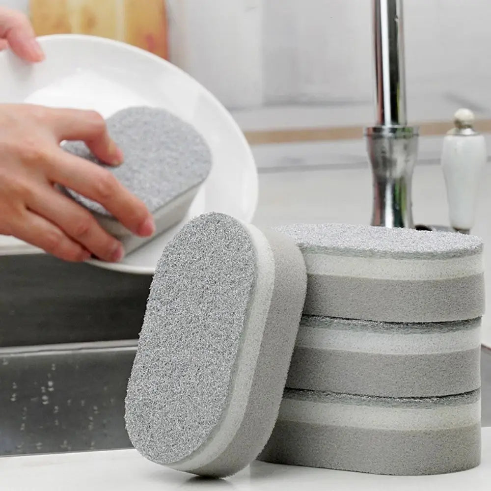 1/2/3Pcs Three-Layers Dishwashing Sponge Decontamination Double-Sided Cleaning Rag Household Cleaning Tools Thick Scouring Pad Oasis Select