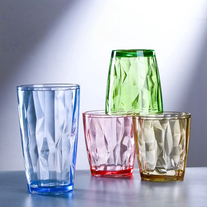 6Pcs Set of 6 Colorful Durable Drinking Cups, Shatter-resistant Acrylic Hard Plastic Cups, Suitable for Juice, Beverages, Beer Oasis Select