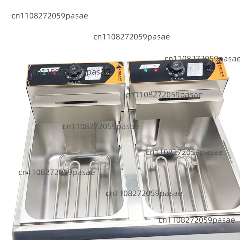 Double Burner Commercial Deep Fryer – Dual 17L Tanks & Temp Control