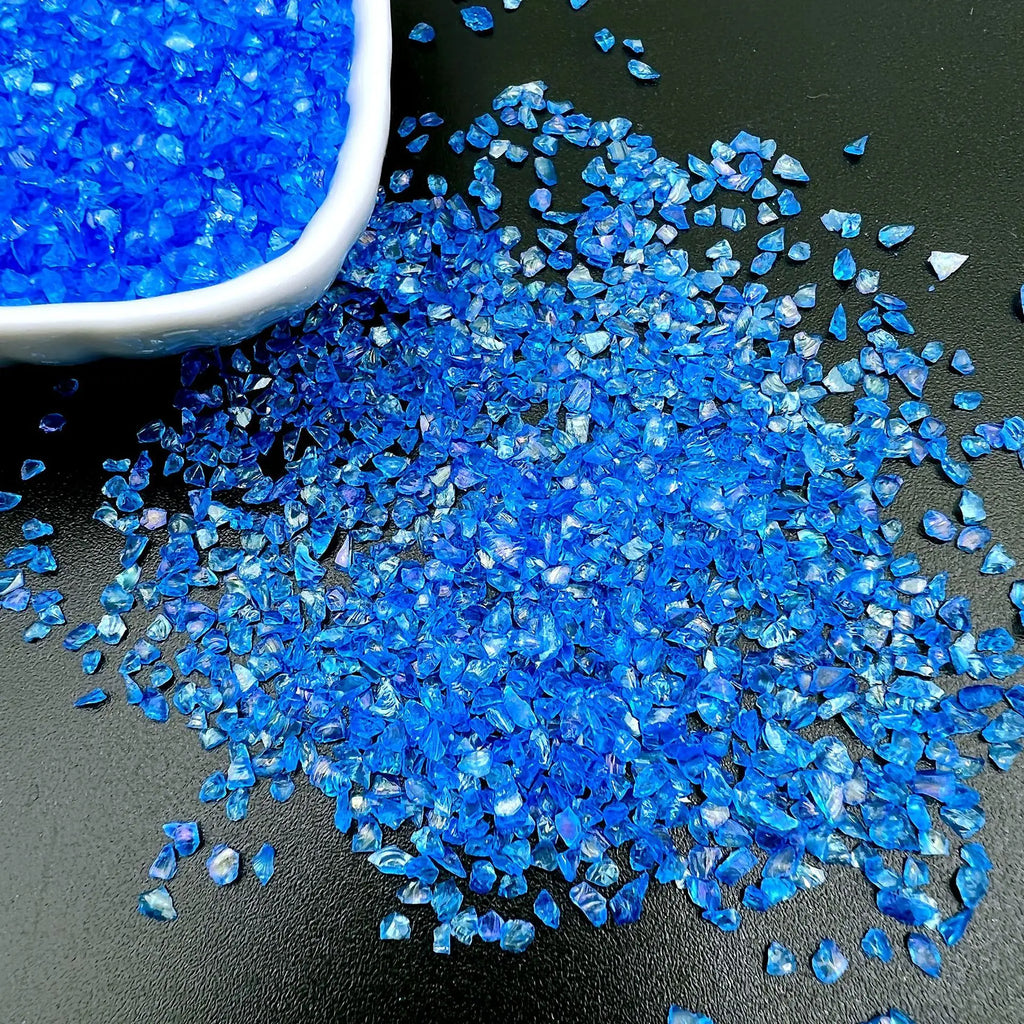 20g Glass Crushed Stone Irregularity Crystal Gravel Filling For DIY Epoxy Resin Mold Filler Crafts Decorative Nail Art Filler Oasis Select Royal Blue 20g