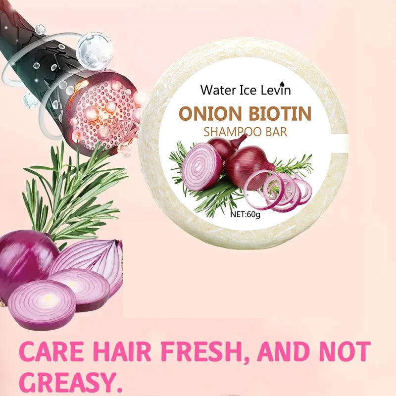 Onion & Biotin Shampoo Bar 60g – Rosemary, All Hair Types Solid Shampoo Bar Oasis Select