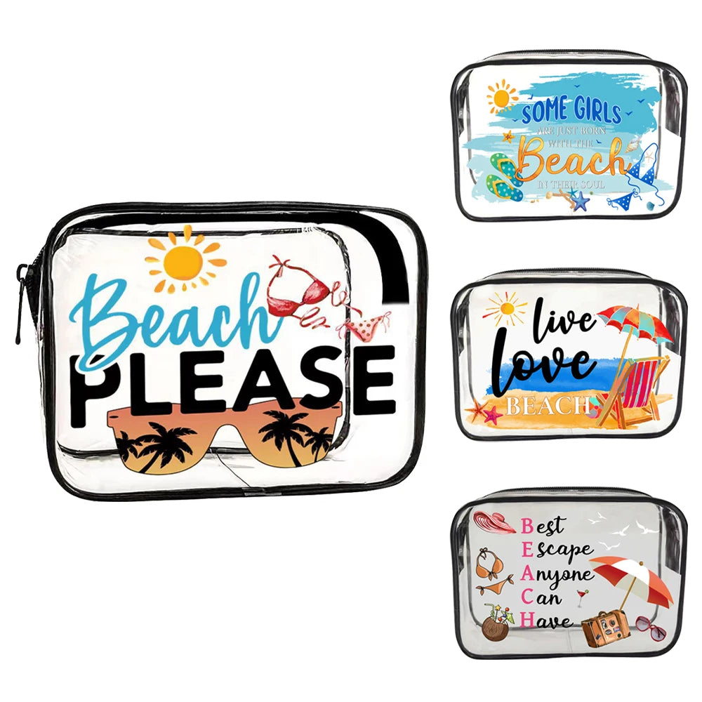 Waterproof Makeup Bag, Transparent Wash Bag, Convenient Transparent Travel Pvc Transparent Bag Storage Bags Oasis Select