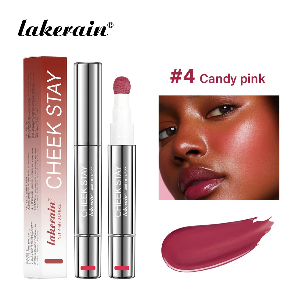 Lakerain 6-Shade Matte Liquid Blush – All-Day Cheek Stain Liquid Blush Oasis Select 4Candy pink