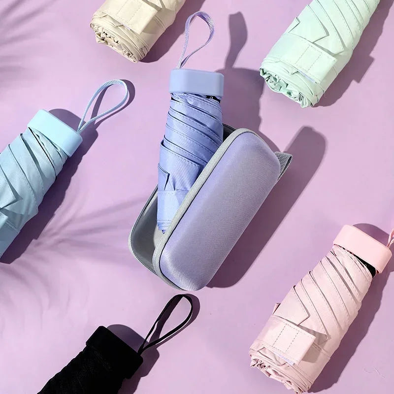 Mini Umbrella Capsule Umbrella Sunny and Rainy Dualuse Rainproof Sun Protection Outdoor Traveling Portable Parasol Umbrella Oasis Select