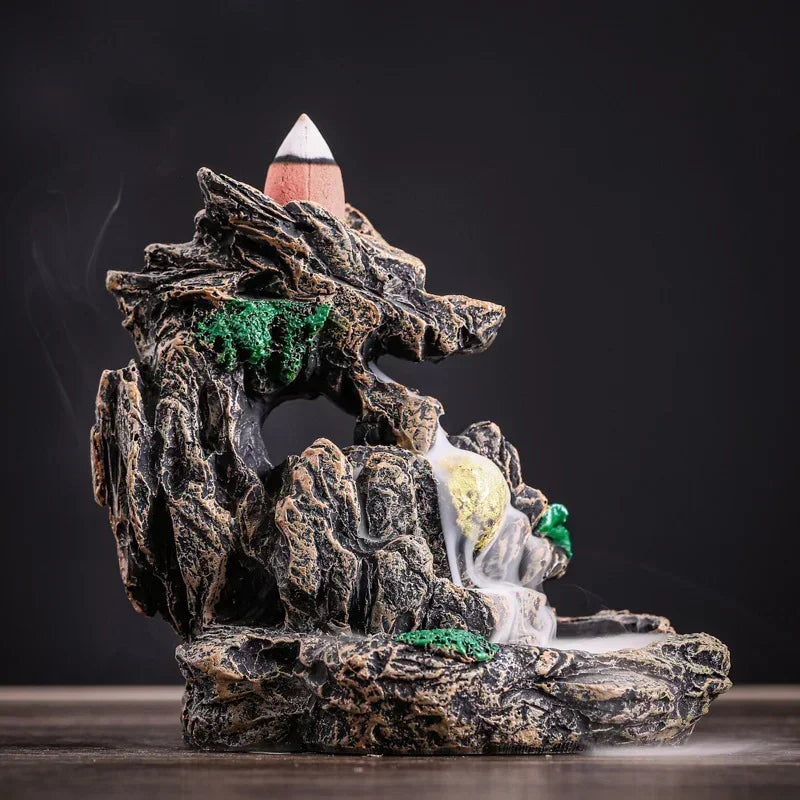 Clearance 1pc Resin Vintage Dragon Statue Backflow Incense Burner， Creative Dragon Backflow Incense Pedestal Fragrance Diffuser Oasis Select Burner
