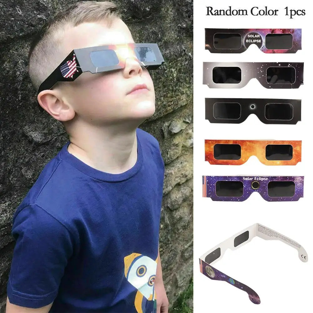5/20pcs Paper Solar Eclipse Glasses Anti-uv Viewing Glasses Safe Shades Observation Solar Glasses Protect Eyes Random Color Oasis Select