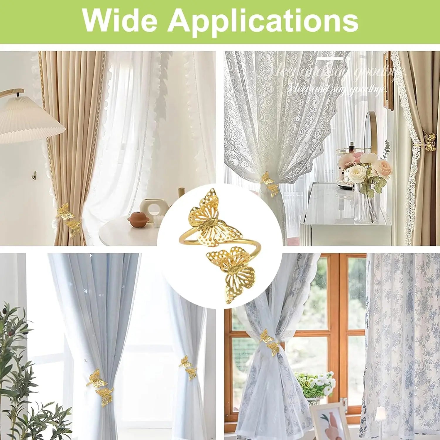 1-36PCS Butterfly Napkin Rings Wedding Table Decor Elegant Napkin Holders Creative Cloth Ring for Party Supplies Oasis Select