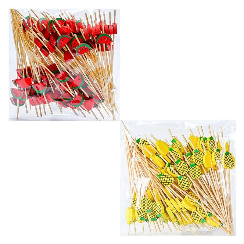 WISH Fruit Picks Bamboo Picks Fruit Forks Artistic Toothpicks Cocktail Picks Sandwich Picks Decorative Cocktail Sticks Oasis Select