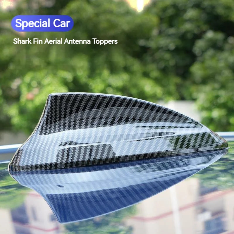 17cm Car Roof Shark Fin Antenna Cover Sticker Carbon Fiber Universal Auto Radio AM FM Antenna Signal Amplifier Car Accessories Oasis Select