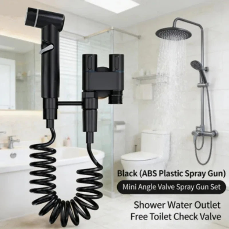 1 Inlet 2 Outlet Toilet Bidet Sprayer High Pressure Bathroom Faucet Household Toilet Companion Cleaning Tool Oasis Select