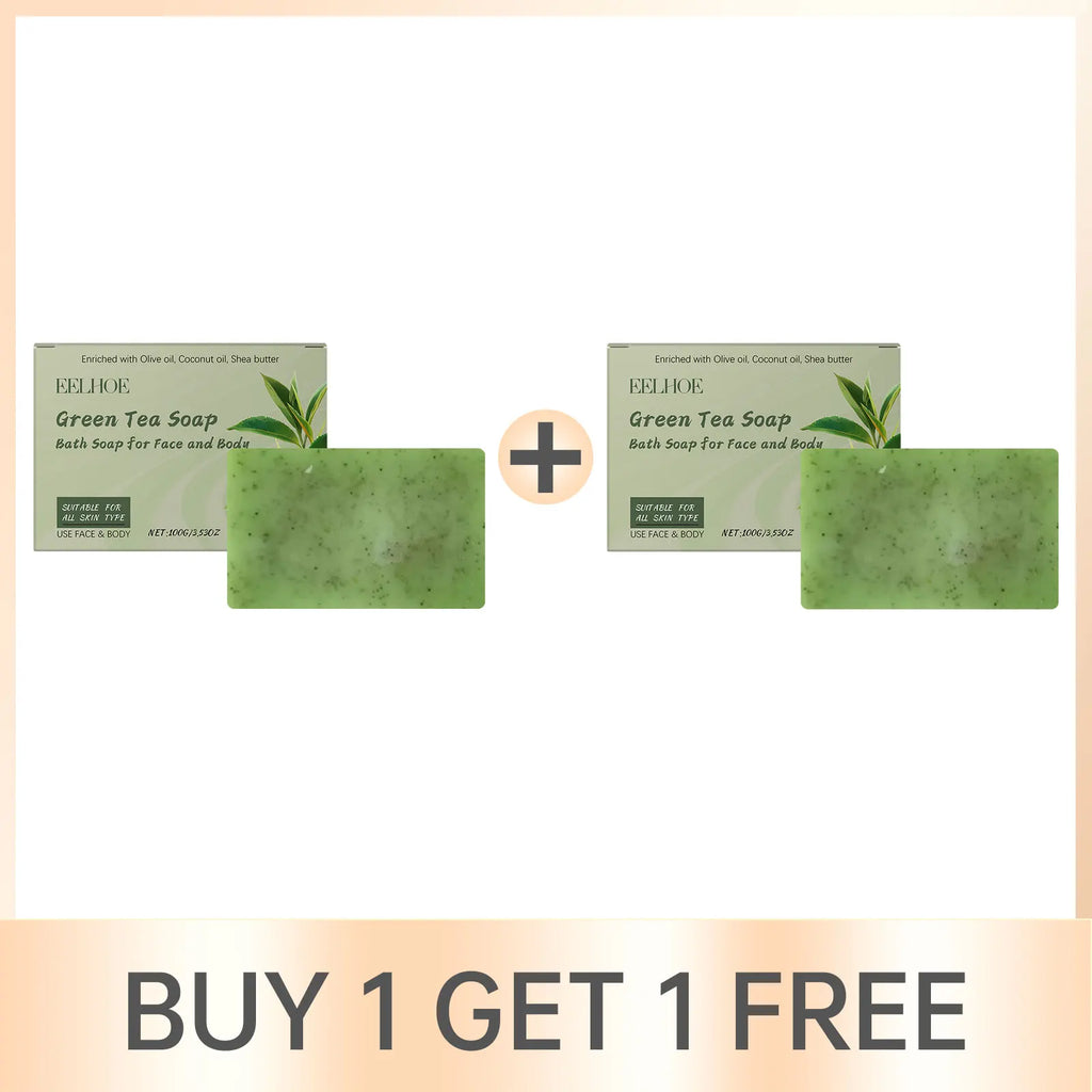 Green Tea Soap Oil Control Reduce Dryness Remove Dead Skin Deep Cleansing Moisturizing Refreshing Anti Acne Smooth Bath Bar Soap Oasis Select Buy 1 Get 1 Free
