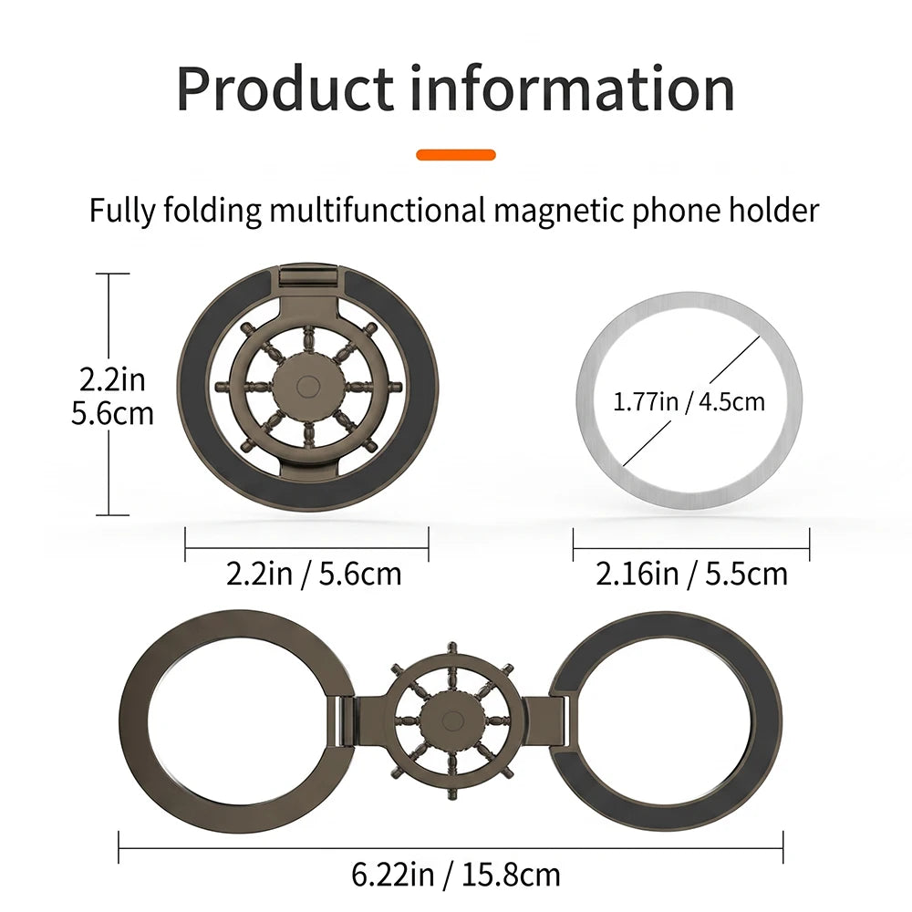 Finger Ring Bracket Decompression 360° Double-Sided Magnetic Rotate Gyroscope Phone Holder Grip For IPhone All Smartphone Stand Oasis Select