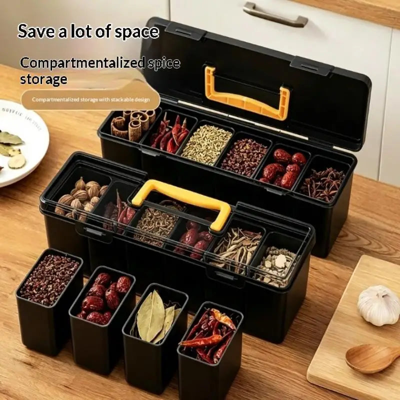 Multi-Layer Spice Organizer Box | Portable Transparent Storage