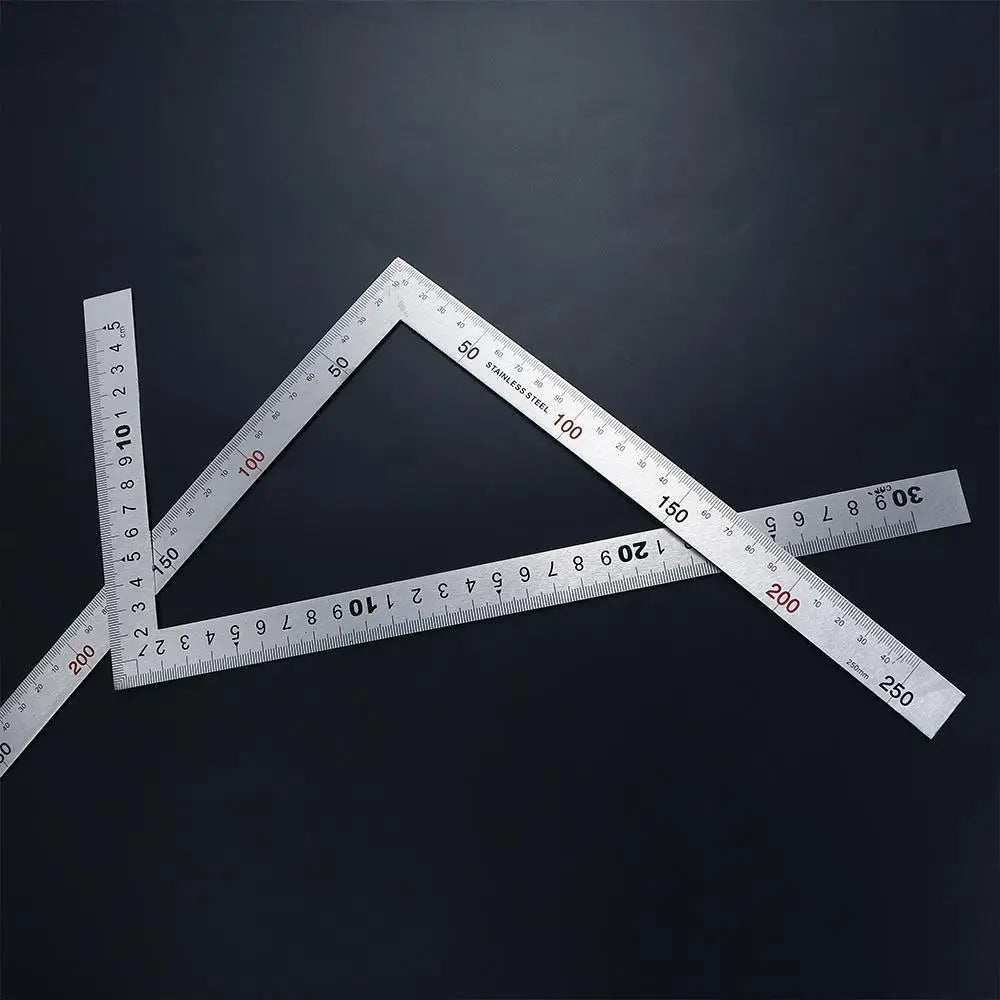 Stainless Steel L Shape Ruler Double Sided Ruler Measuring Tool Metal Straight 90 Degree Angle Ruler for Office School Supplies Oasis Select