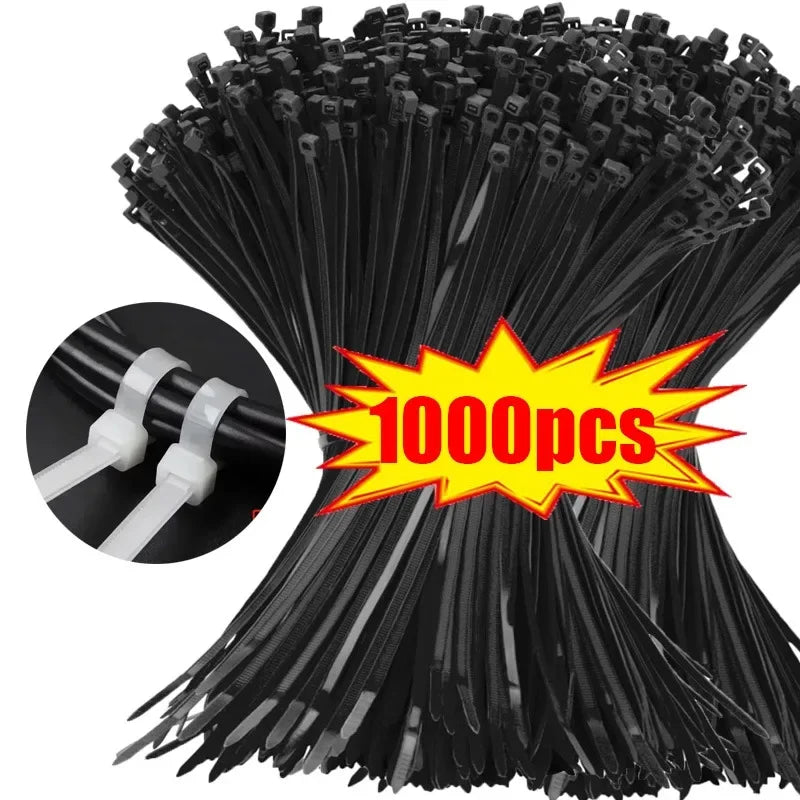 10-1000 pcs plastic clamping collar rilsan Cable ties clamp greenhouse plastic clamps self-tightening plastic necklace belts Oasis Select