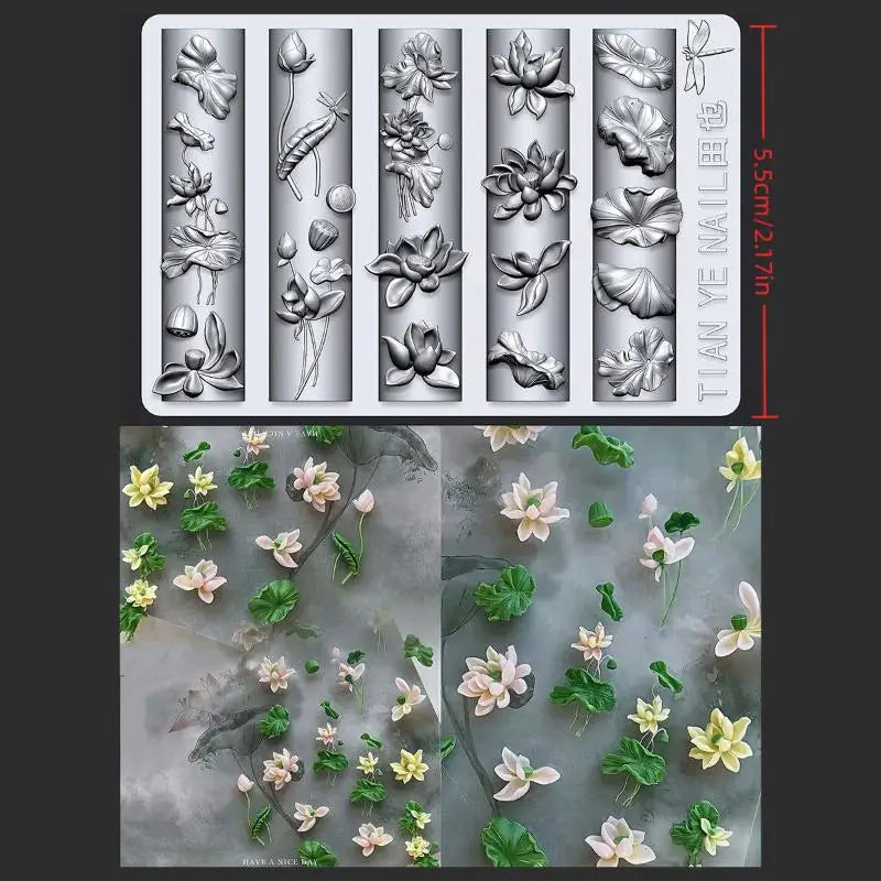 1/3Pcs 3D Nail Silicone Carving Mold Snake DIY Nail Decoration Art Nail Beauty Charm Silicone Nail Mold Nail Nails Products Oasis Select MR-20