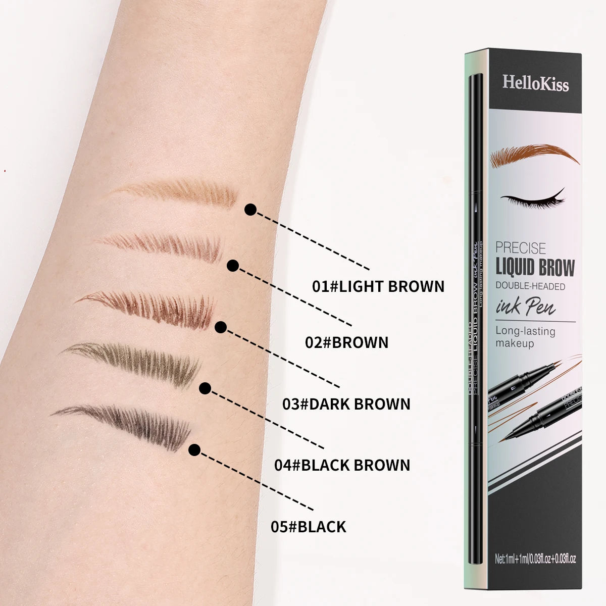 Hello Kiss 2-in-1 Microblading Eyebrow Pen | Waterproof Brow Pencil