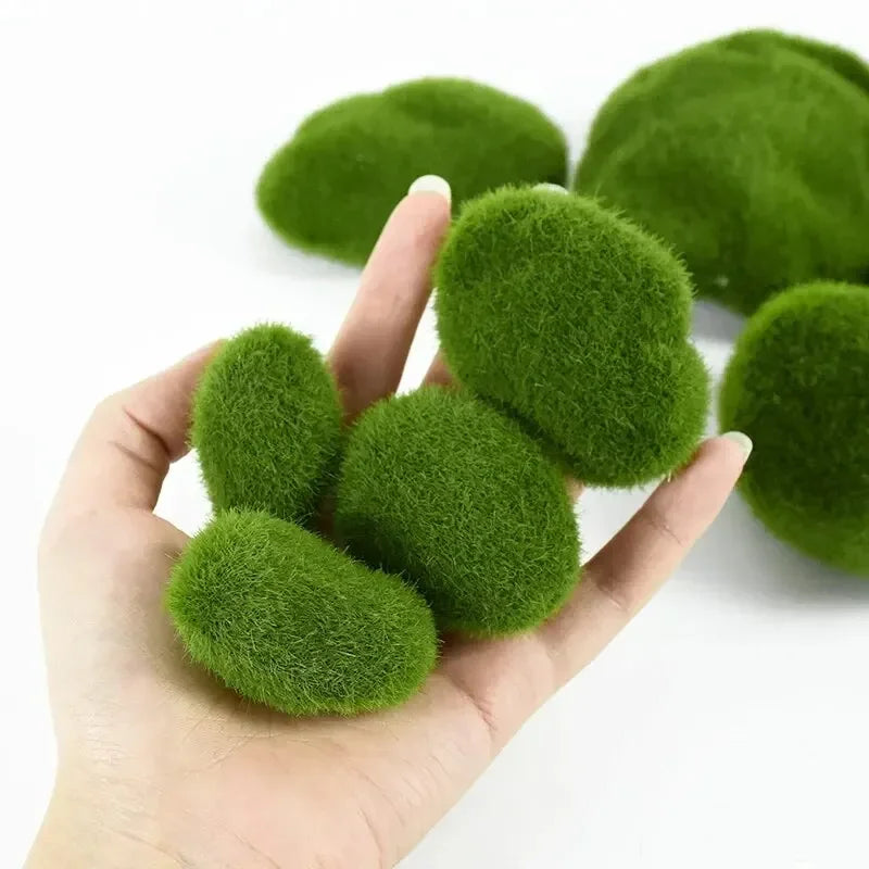 10Pcs Simulation Moss Stone Artificial Moss Rocks Ball Fake Green Plant for Home Garden Flower Pot Decoration Creative Crafts Oasis Select