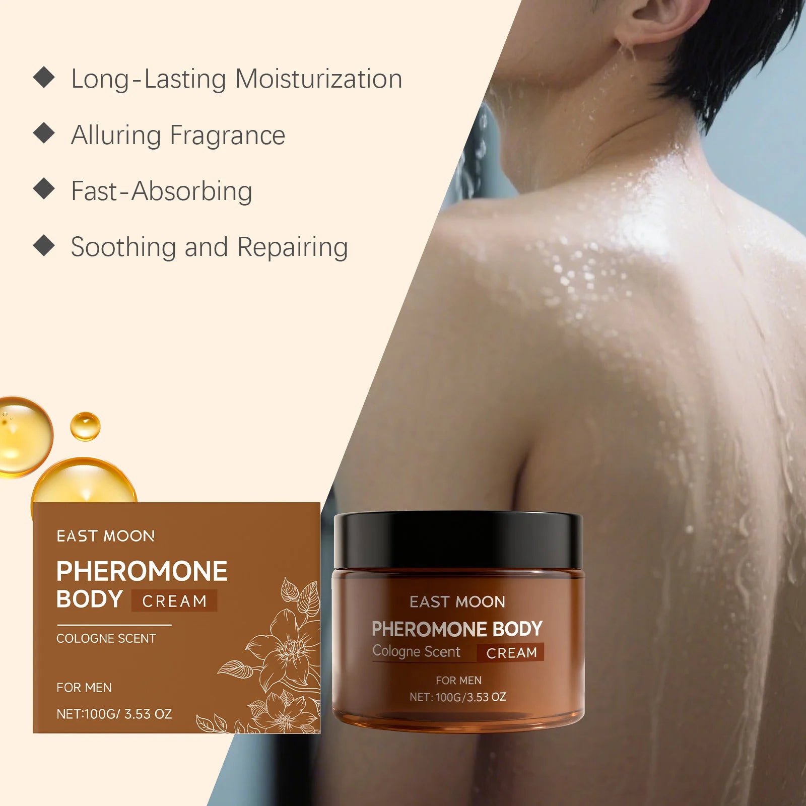 East Moon Men's Cologne Scented Moisturizing Body Lotion 100g Men's Body Lotion Oasis Select