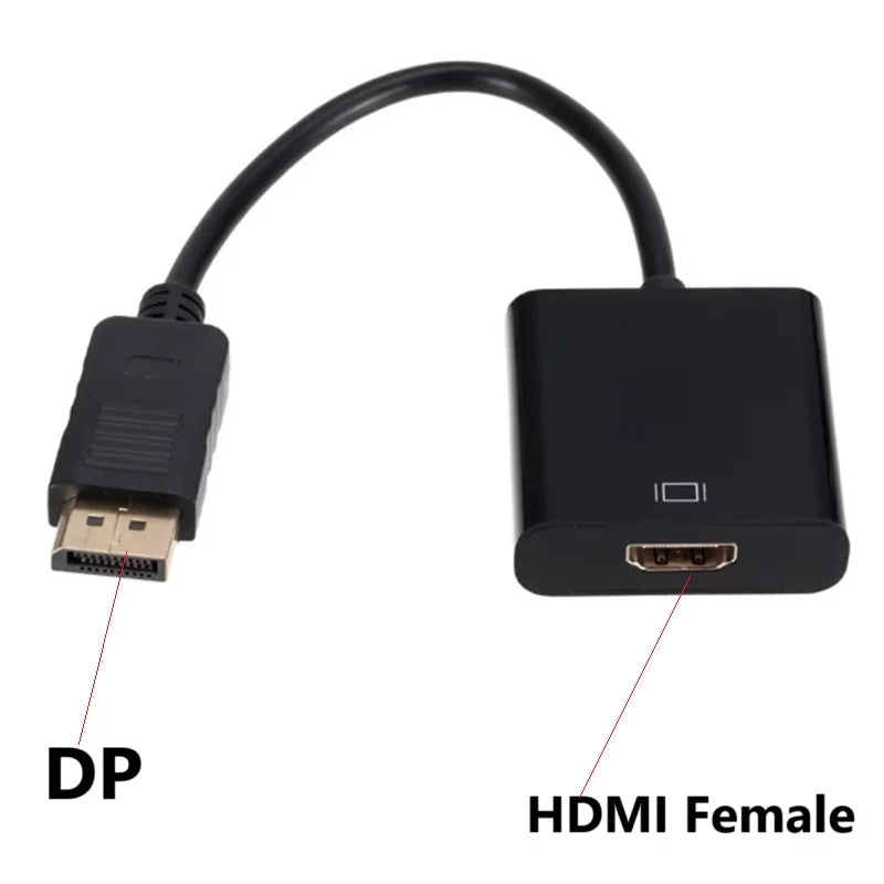 DP to HDMI-compatible Cable Adapter r DP Male to HDMI Female HDMI-Compatible Cable Converter Video Audio for PC Projector HDTV Oasis Select DP to HDMI