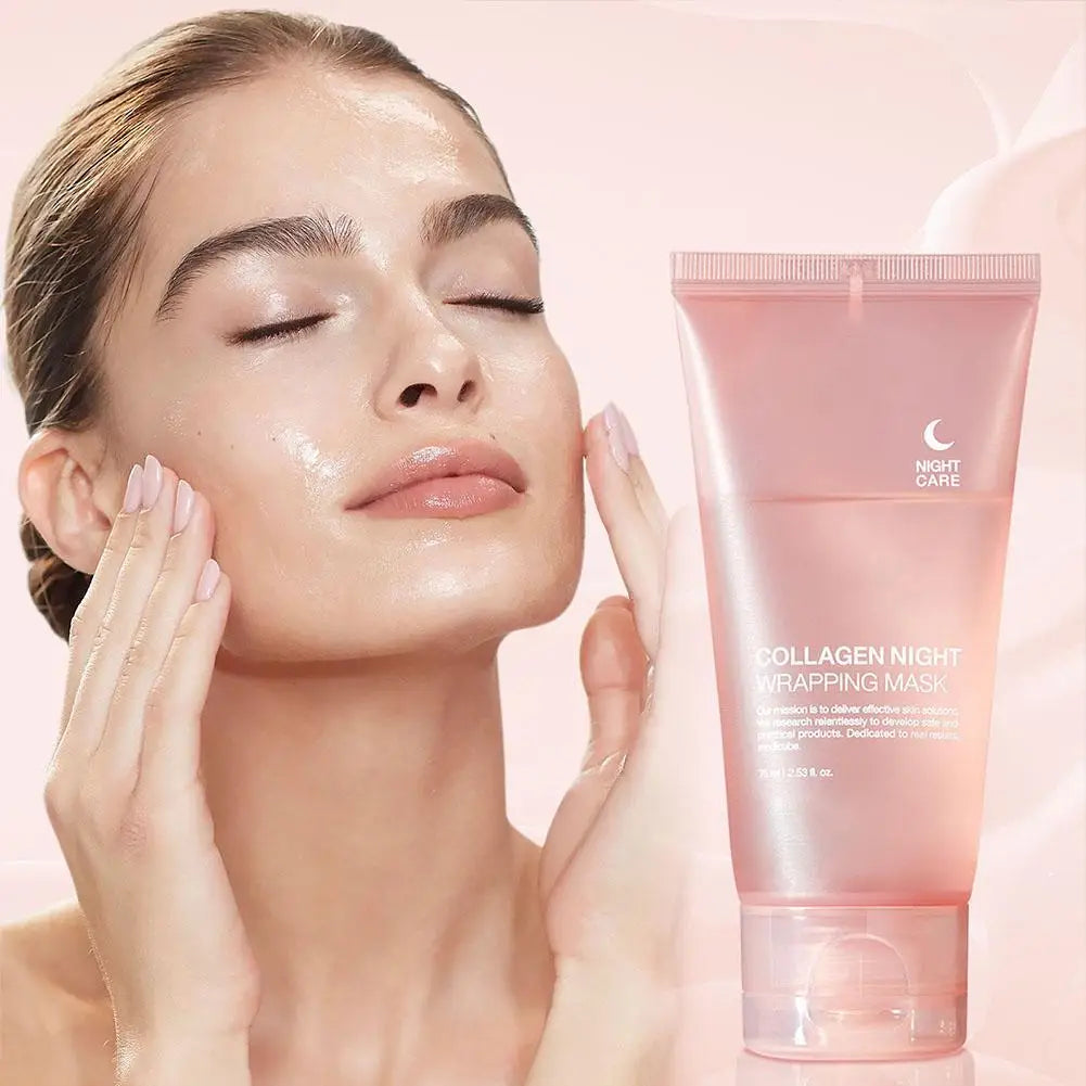 Hydrolyzed Collagen Overnight Facial Mask Wrapping Peel-Off Mask Hydrating Firming Mask for Elasticity Reduces Sagging Dullness Oasis Select