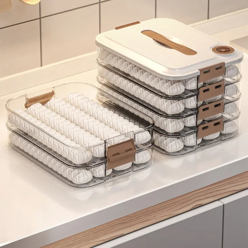 Dumpling Storage Frozen Box Refrigerator Frozen Dumplings Multi-layer Food Grade Household Dumpling Frozen Fresh-keeping Box Oasis Select