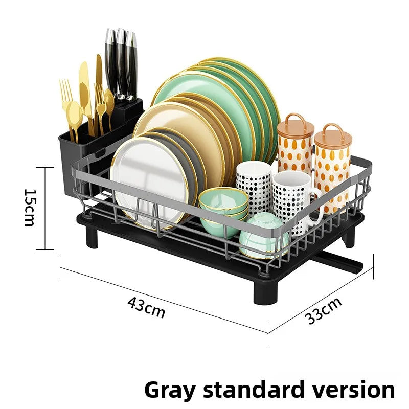 Kitchen Shelf Storage Artifact Multifunctional Dish Rack Drain Rack Dish Storage Dish Rack Oasis Select 1 Layer-Grey BZ