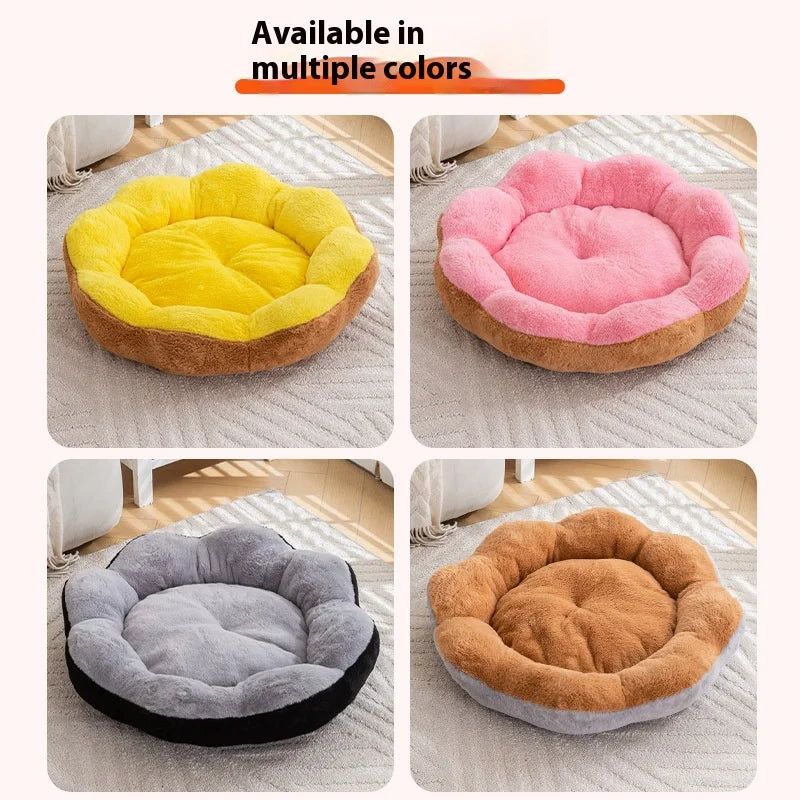 Petal Cat Bed Thickened and Warm in Winter, Rabbit Plush Detachable and Washable Pet Bed, Round Bed Small Dog Bed Products Oasis Select