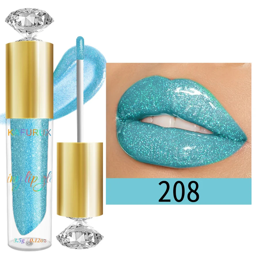 KAFURUX Diamond Glitter Lip Gloss – 9 Shades, Moisturizing