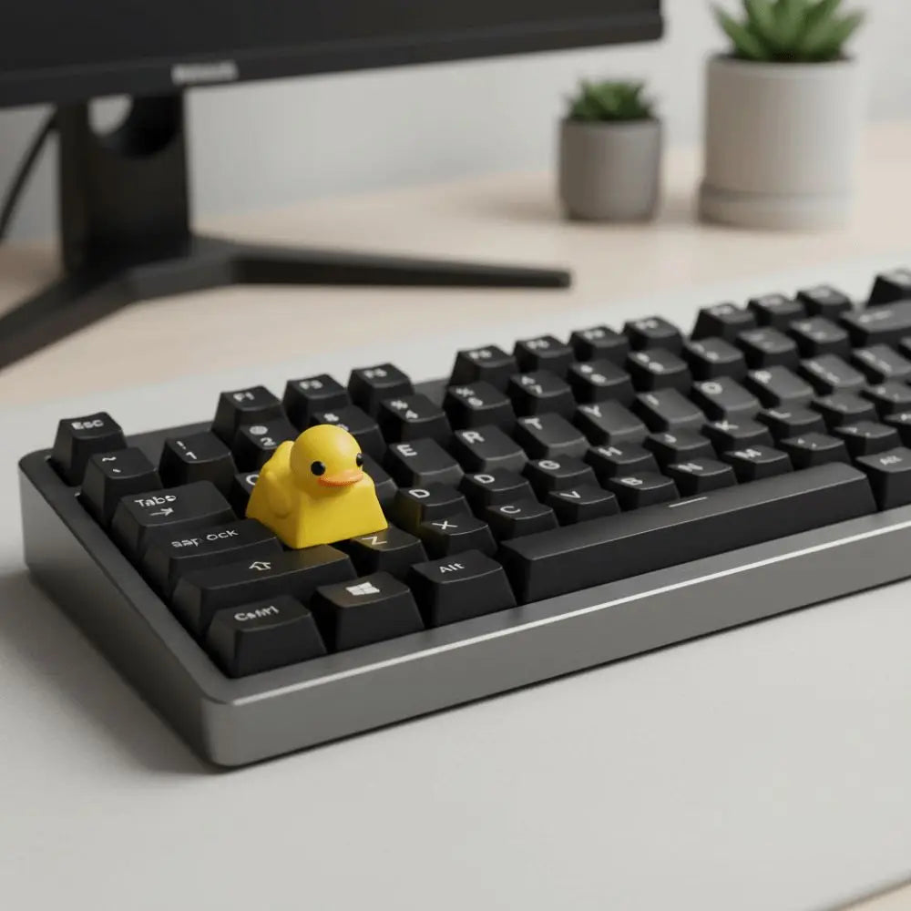Resin Duck Keyboard Keycap Desktop Decor Creative Design Mechanical Keyboard Cap Cartoon Yellow ESC Keycap Replacement Parts Oasis Select