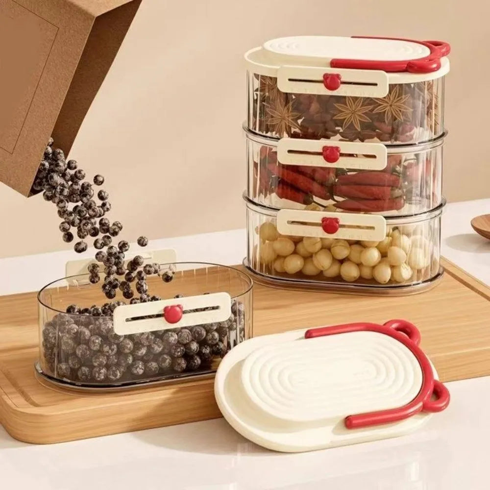 Stackable Spice Storage Box | Moisture-Proof Snap-On Lid