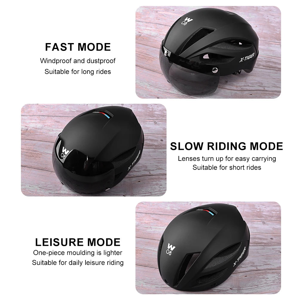 X-TIGER Cycling Helmet Lightweight One-piece Helmet Breathable With Magnetic Goggles Head Safety Helmet MTB Road Bike Helmet Oasis Select
