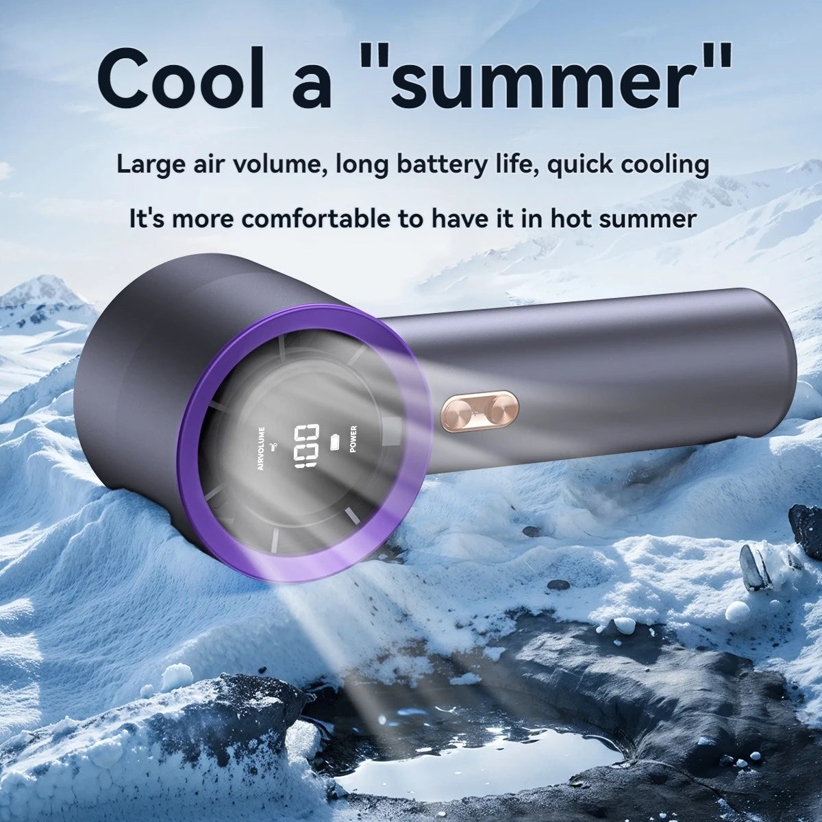 URGGU Bladeless Turbo Fan – 199 Speeds, 3000mAh USB Portable