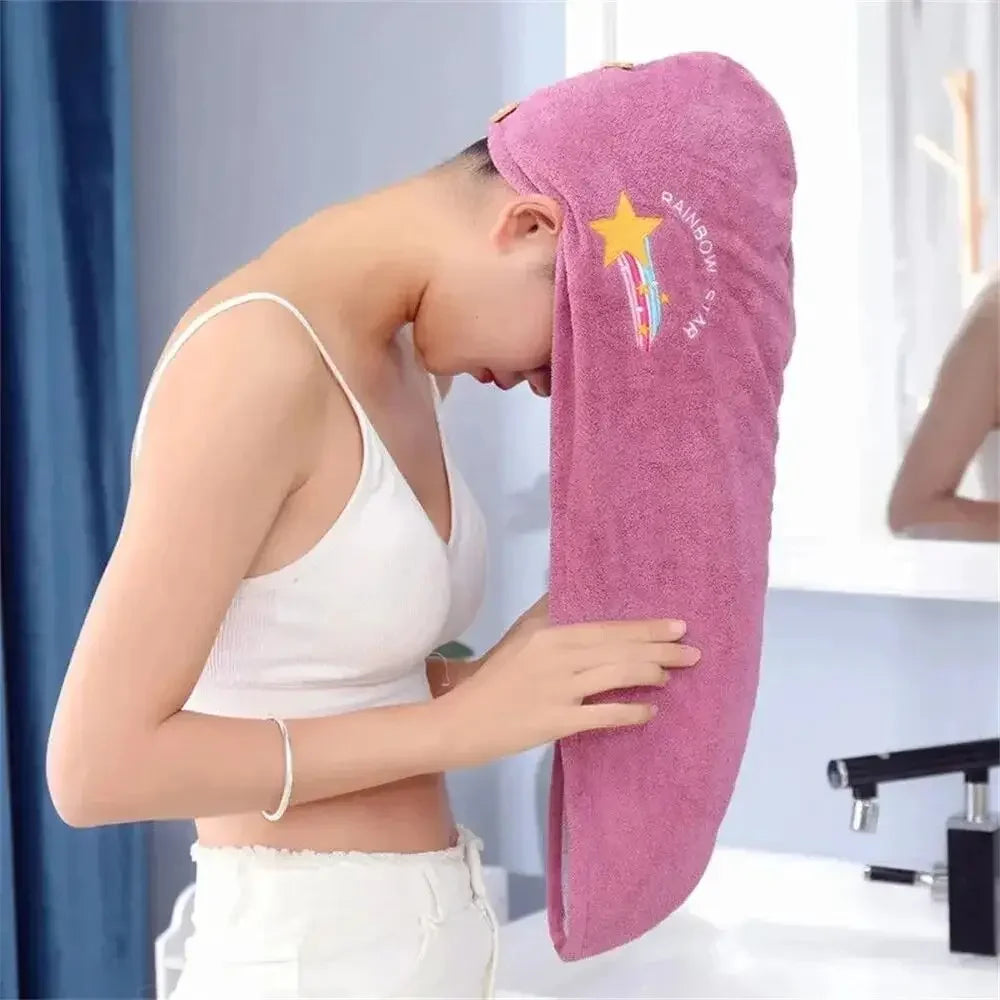 Rapid Dry Towel for Hair Microfiber Towels Anti Frizz Dry Hair Hair Towel Quick Dry Hair Dry Towels for Girls Beach Shower Cap Oasis Select